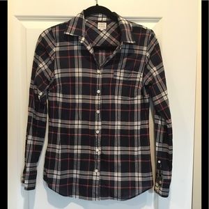 J.Crew Woman’s blue and deep red Button Down top